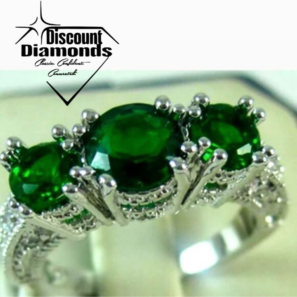 Emerald Cocktail Ring on 925 Sterling Silver